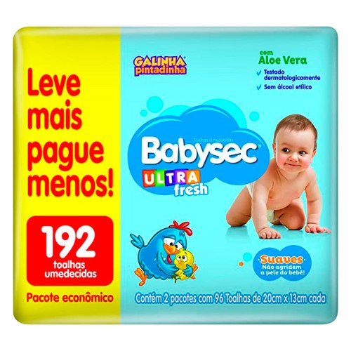 Toalha Umedecida Babysec Ultrafresh 192 Unidades