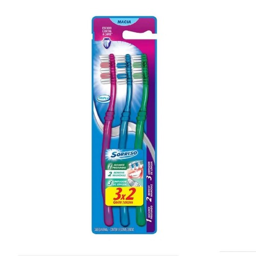 Escova Dental Sorriso Tripla 123 Leve 3 Pague 2