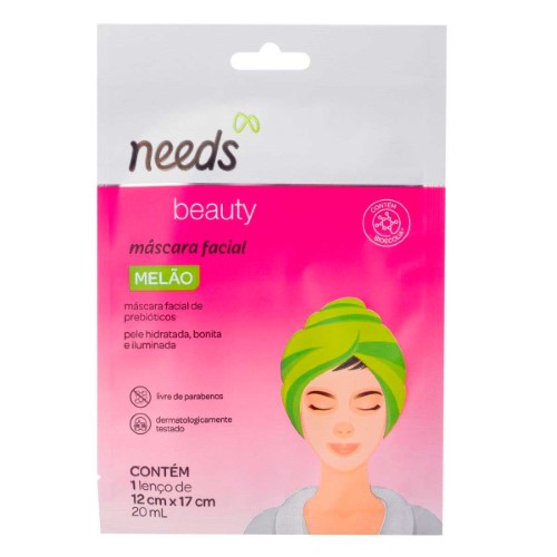 Máscara Facial Needs Beauty Melão com 1 unidade