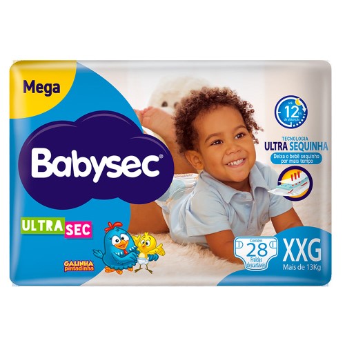 Fralda BabySec Galinha Pintadinha Ultra Sec Mega XXG 28 unidades