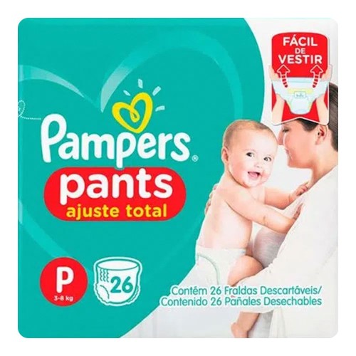 Fralda Pampers Pants Ajuste Total P - 26 Unidades