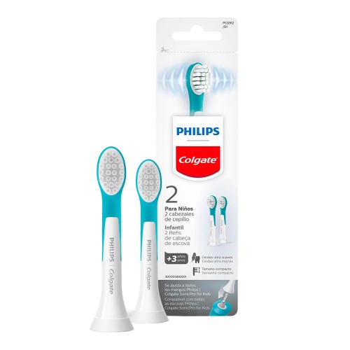 Refil Para Escova Dental Elétrica Colgate Philips Sonicare Kids 2 Unidades