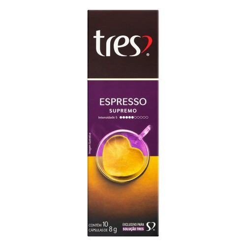 Café em Cápsula Tres Espresso Supremo com 10 Cápsulas