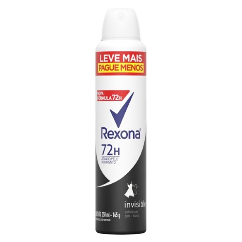 Desodorante Antitranspirante Aerosol Rexona Invisible 250ml