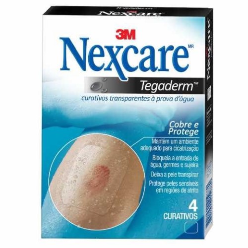 Curativos Transparentes à Prova Dgua Nexcare Tegaderm 4 Unidades