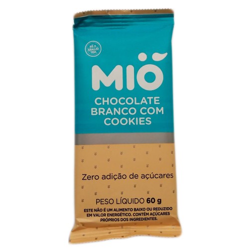 Chocolate Mió Branco com Cookies Zero 60g