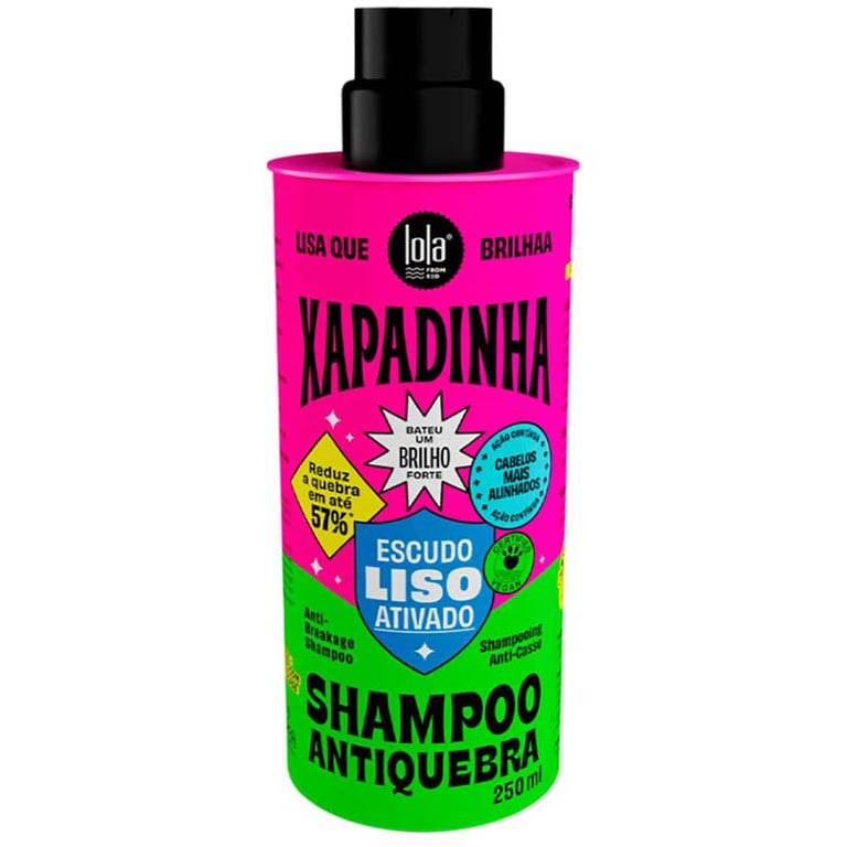 Shampoo Antiquebra Lola Xapadinha Escudo Liso Ativado 250ml