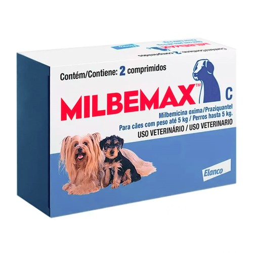 Milbemax C para Cães Até 5kg com 2 Comprimidos