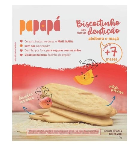 Biscoito Infantil Papapá Maçã e Abóbora 36g