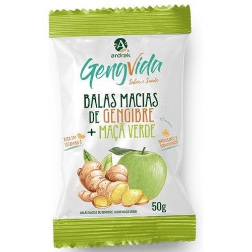 Bala de GengibreMaça Verde Ardrak 50G