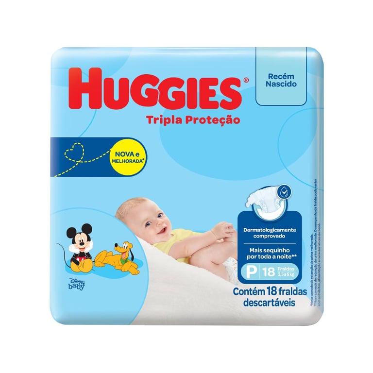 Fralda Huggies Tripla Proteção Jumbinho P Com 18 Unidades