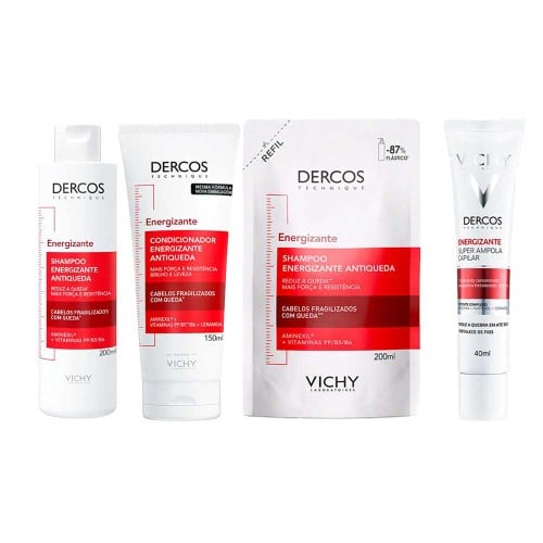 Vichy Dercos Energizante Kit - Shampoo + Condicionador + Shampoo Refil + Ampola 