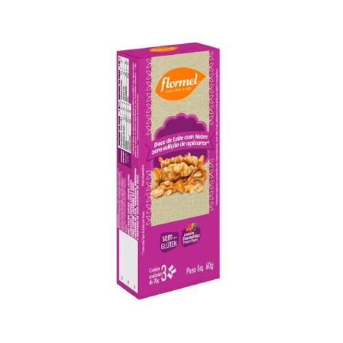 Doce de Leite com Nozes Flormel Zero Açúcar com 60g