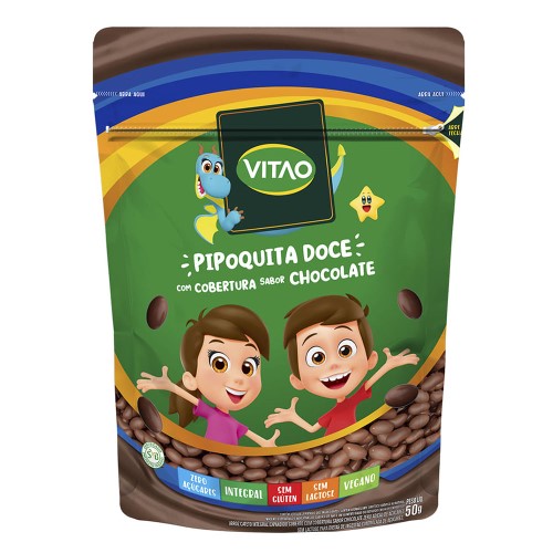 Pipoca Doce Vitao Arroz com Cobertura de Chocolate 50g