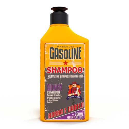 Shampoo Desamarelador Barba Forte Gasoline Silver com 250ml