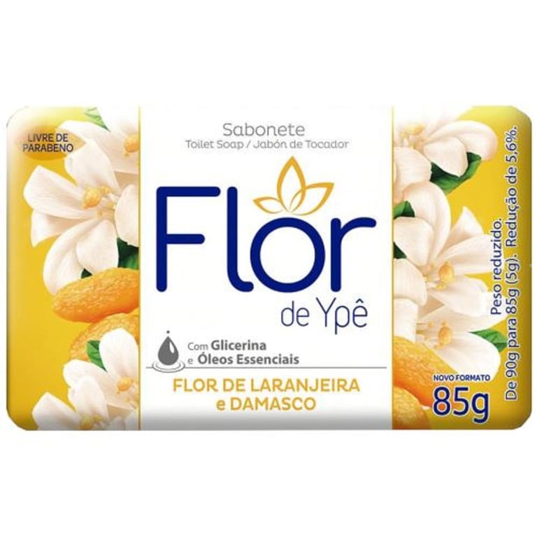 Sabonete Em Barra Flor De Ypê Flor De Laranjeira E Damasco 85g