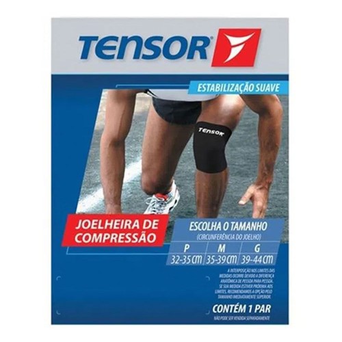 Joelheira de Compressão Tensor Preta Grande