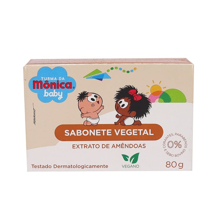 Sabonete Vegetal Turma da Mônica Baby Extrato de Amêndoas com 80g