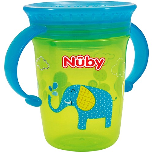 Copo Mágico com Alça 360° Wonder Cup Elefante 240ml (6m+) - Nuby