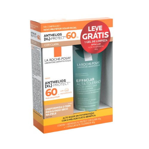 Protetor Solar La Roche-Posay Anthelios XL Protect FPS60 Cor Clara 40g + Gel Effaclar 40g