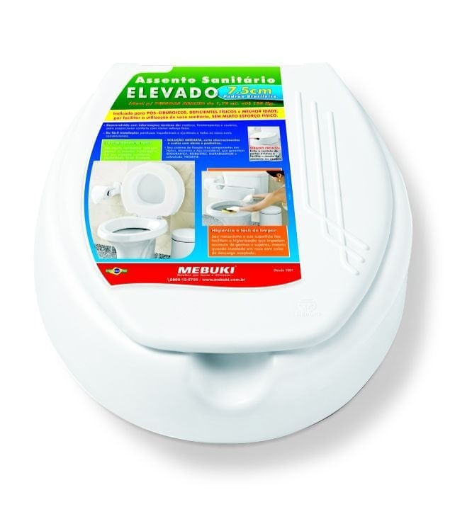 Assento sanitário Mebuki Elevado 7,5Cm