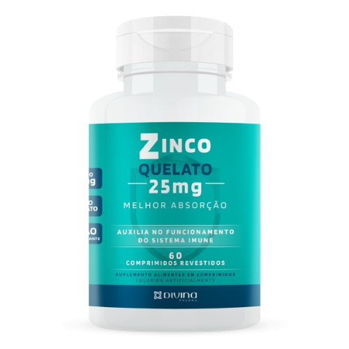 Suplemento Alimentar Zinco Quelato 25mg 60 Comprimidos