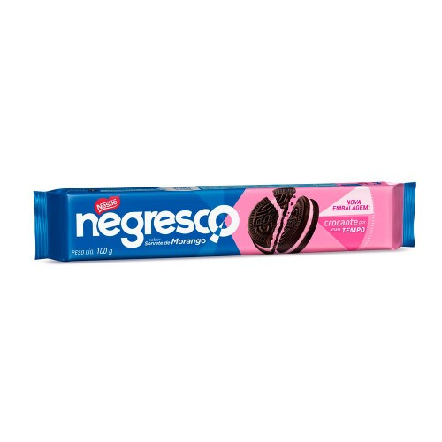 Biscoito Negresco Nestlé Recheado Sorvete de Morango 140g