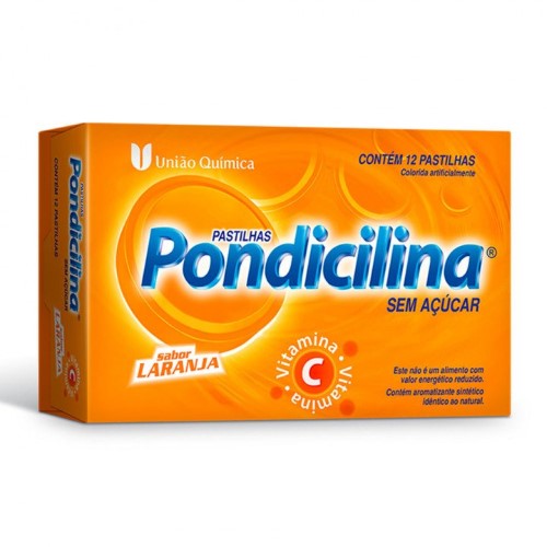 Pastilhas Pondicilina Laranja Vitamina C - 12 pastilhas