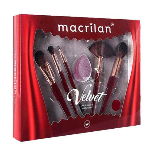 Macrilan ED010B Velvet Kit – 5 Pincéis de Maquiagem