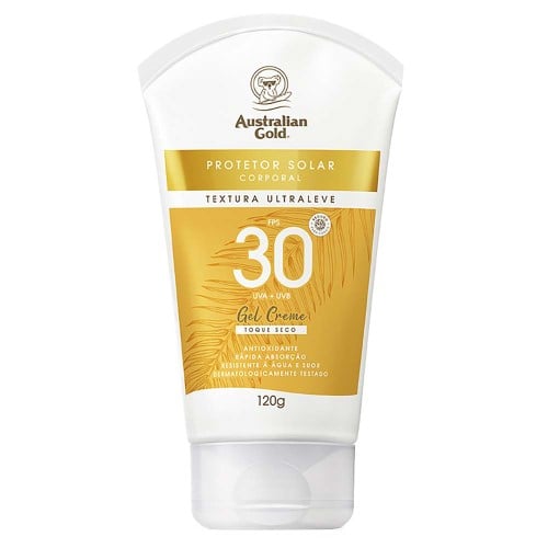 Australian Gold Gel Creme Corporal Toque Seco FPS 30 - Protetor Solar 120g