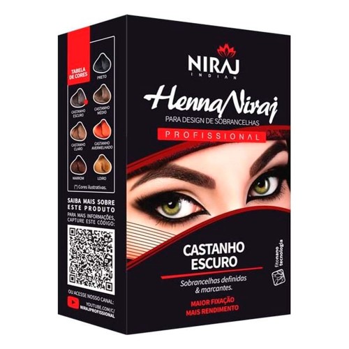 Henna Para Sobrancelha Niraj Castanho Escuro 4g