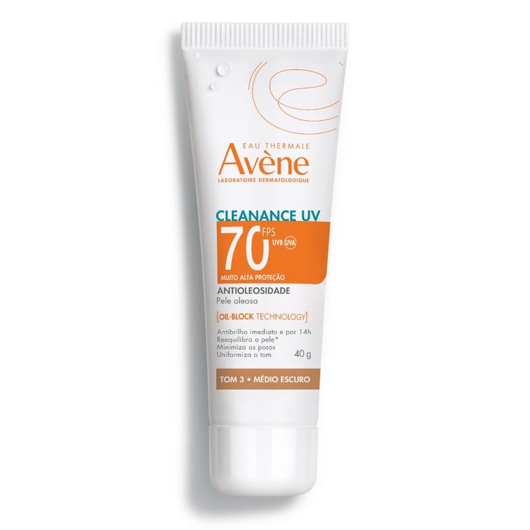 Protetor Solar Facial Antiolesidade Avene Cleanance Uv Fps70 40g Tom 3 Medio Escuro