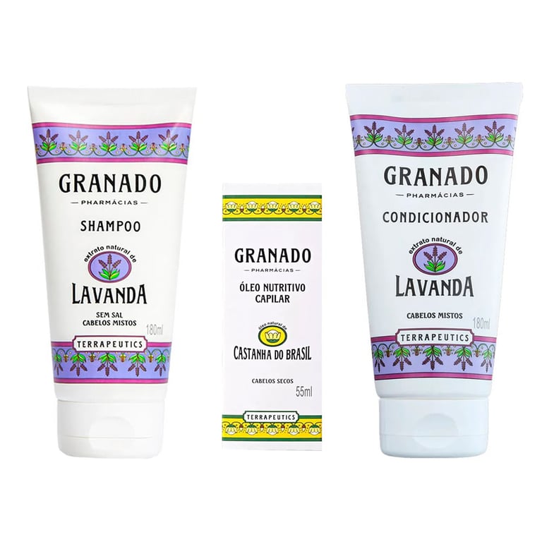 Granado Lavanda e Castanha do Brasil Kit - Shampoo + Óleo + Condicionador