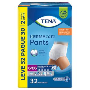 Roupa Íntima Descartável Tena Dermacare Pants G/EG com 32 Unidades