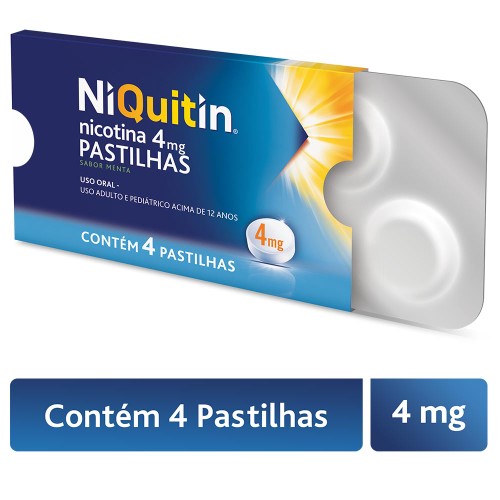 NiQuitin 4mg Patilha para Parar de Fumar 4 unidades