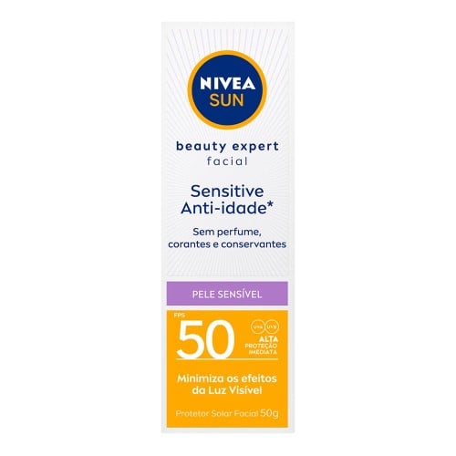 Protetor Solar Facial Nivea Sun Beauty Expert Sensitive 50FPS 50g