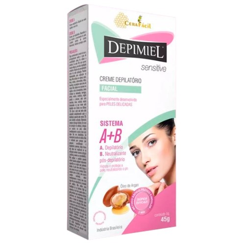 Creme Depilatório Facial Depimiel Sensitive A+B 45g