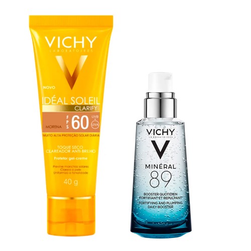 Vichy Minéral 89 Ideal Soleil Clarify Morena Kit – Hidratante Facial + Protetor Solar FPS60