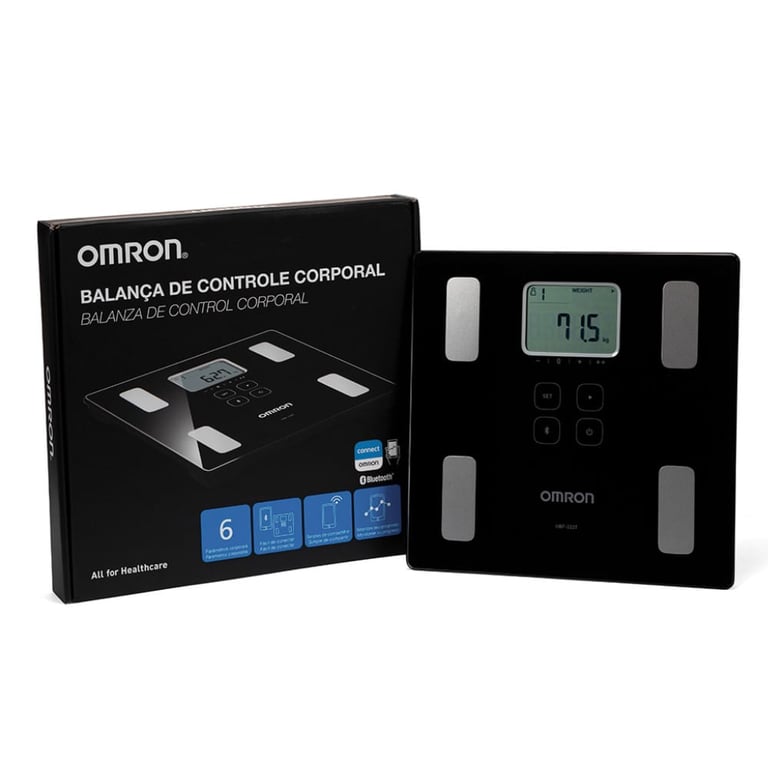 Balança de Controle Corporal Omron Bioimpedância Com Bluetooth HBF-222T 1 Unidade