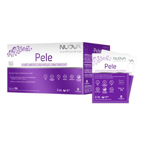 Nuova Pele Beauty Skin Complex Sachê Sabor Abacaxi com 30 Unidades de 12g cada