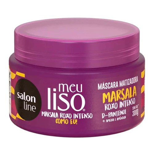 Máscara Capilar Matizadora Marsala Roxo Intenso Salon Line Meu Liso 300g