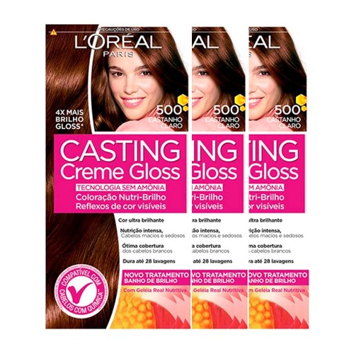 L`oréal Paris Coloração Casting Creme Gloss Kit - 500 Castanho Claro 