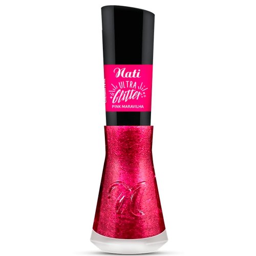 Esmalte Nati Ultra Glitter Pink Maravilha