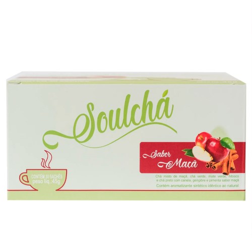 Chá Sabor Maçã Soulchá 30 Sachês 45g