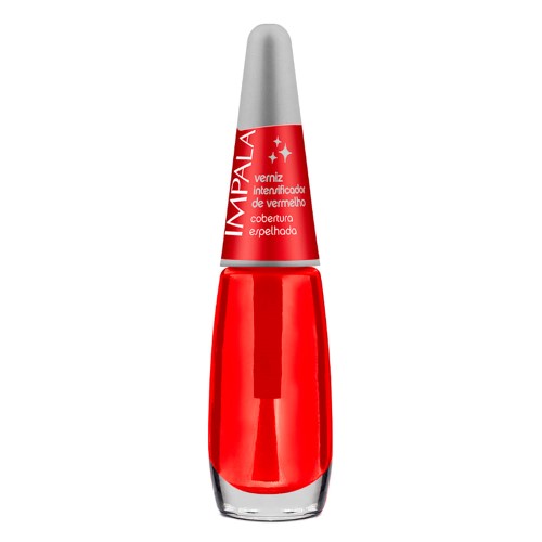 Esmalte Impala Verniz Intensificador de Vermelho Cobertura Espelhada com 7,5ml