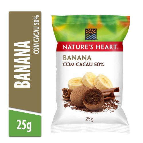 Snack Natures Heart Cacau E Banana 25g