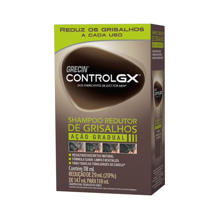 Shampoo Grecin Control Gx Redutor De Grisalho 118ml