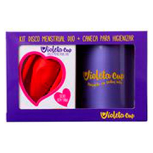 Violeta Cup Disco Menstrual Kit – Caneca + Disco Menstrual Vermelho