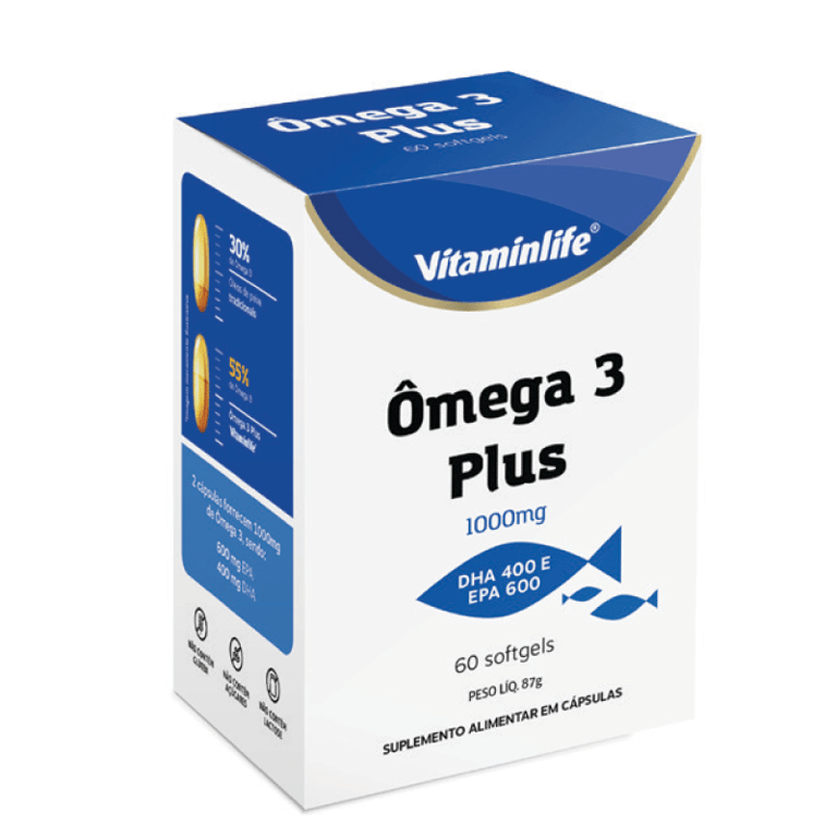 Ômega 3 Plus Vitaminlife 1000mg Com 60 Cápsulas