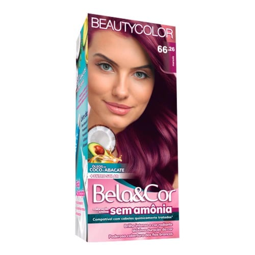 Coloração Permanente Beauty Color Bela&Cor Sem Amônia Marsala 66,26